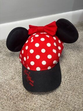Disney Parks Walt Disney World Minnie Mouse Hat OS Youth Mickey Ears Bow Red